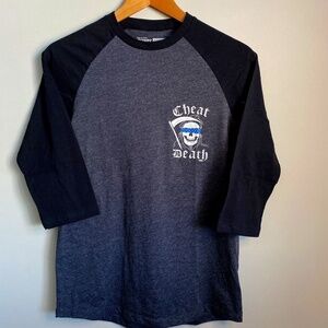 Vans Original T-Shirts Men's Gray "Cheat Death" Print Tee‎ Size Small